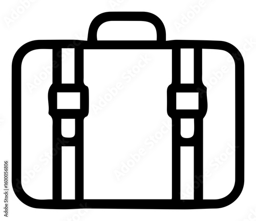 Simple Suitcase Line Art Icon for Travel and Vacation Planning