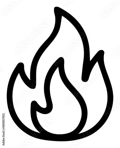 Outline Fire Icon Symbolizing Energy Passion And Transformation