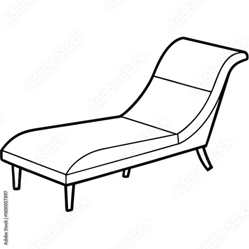 Illustration of a chaise lounge isolated on transparent background
