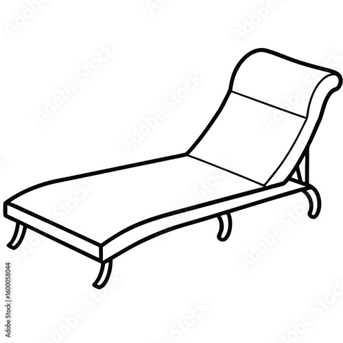 Illustration of a chaise lounge isolated on transparent background