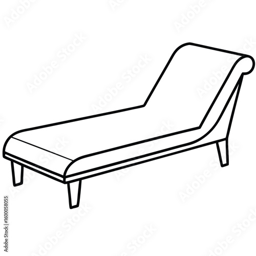 Illustration of a chaise lounge isolated on transparent background