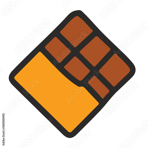 Colorful Chocolate Icon – Flat Cartoon Style Vector Graphic