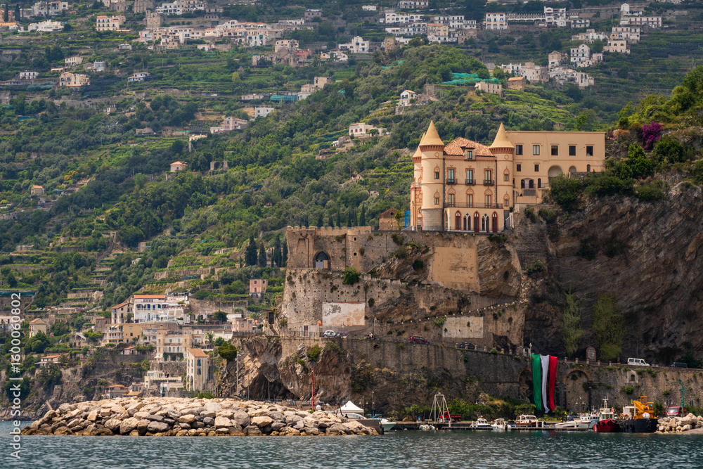 Fototapeta premium Clouds Over Mountains, Minori, Amalfi Coast