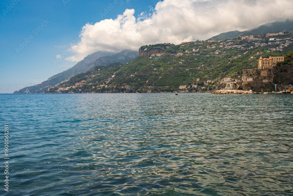 Fototapeta premium Clouds Over Mountains, Minori, Amalfi Coast