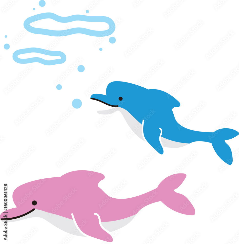 Obraz premium かわいいイルカのベクターイラスト素材
