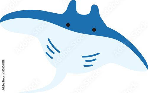 かわいいマンタのベクターイラスト素材