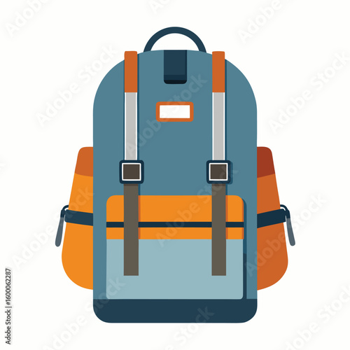 A functional minimalist backpack with clean straps, isolated on white, symbolizing travel, adventure, and portability.
