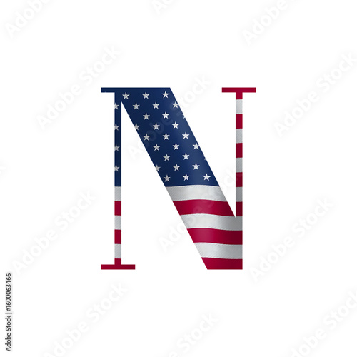 American flag styled uppercase letter N.