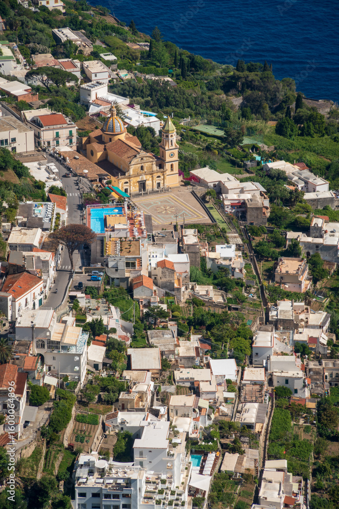 Obraz premium Praiano from a Mountain Trail, Amalfi Coast, Italy