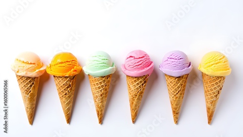 Colorful ice cream cones summer treats dessert photography food photography summer vibes