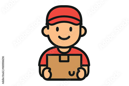 cartoon delivery man