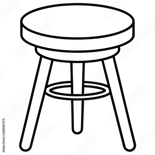 Illustration of a simple stool isolated on transparent background
