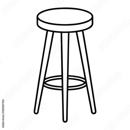 Illustration of a simple stool isolated on transparent background