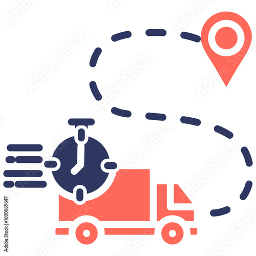 Road Transport glyph color icon