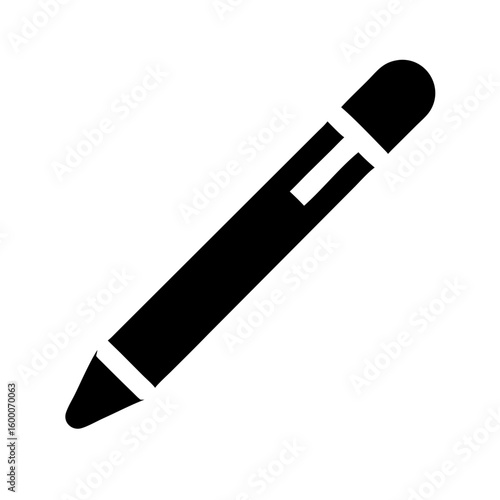Stylus pen on white background with simple design, stylus pen used for precise digital input. Modern stylus pen provides smooth writing and drawing experience.