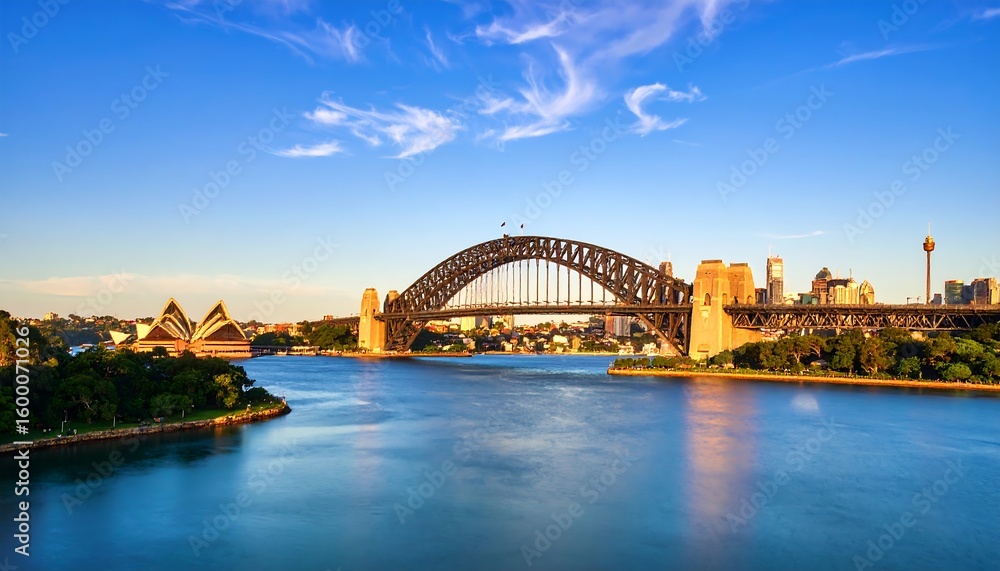 Obraz premium Panoramic view of a city skyline at sunrise