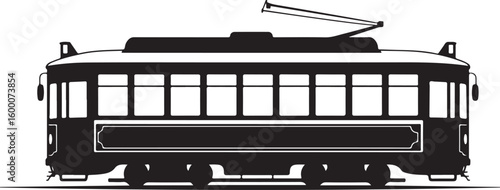 Vintage Trolley Car Vector Illustration for Transportation and History