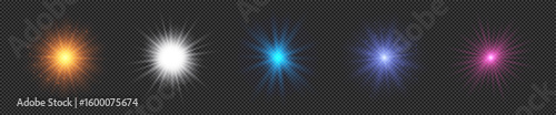 Set of light effects of lens flares
