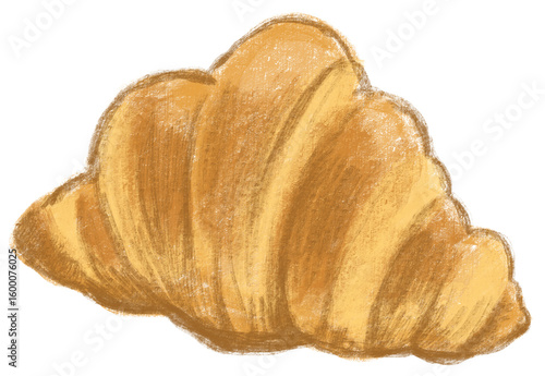croissant bread bakery painting style 