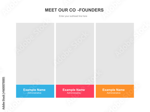 Meet our company team modern presentation template with red accent