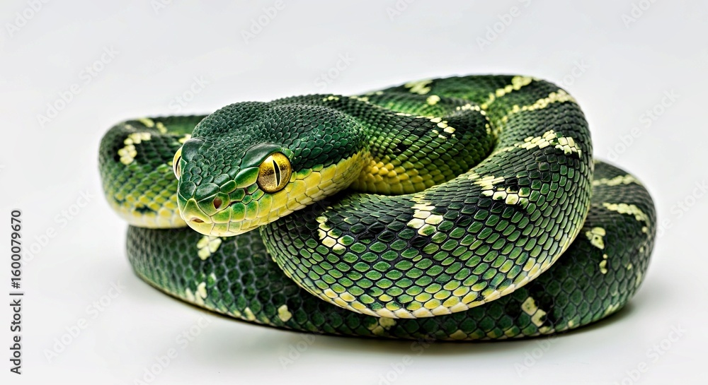 Fototapeta premium Striking Detailed Snake Portrait with Intense Glowing Eyes