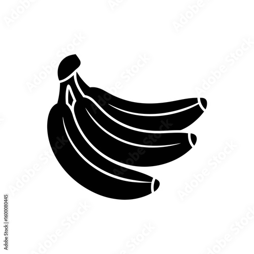 Minimalist black and white banana bunch vector illustration fresh and healthy fruit monochrome design simple and clean graphic