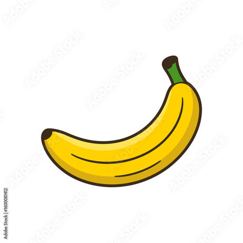 Cartoon Banana Illustration on White Background Tropical Fruit for Childrens Education and Healthy Eating Promotion