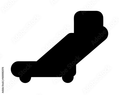Black silhouette of mobile passenger stair used to board airplanes