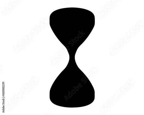 Silhouette of an hourglass shape against white background symbolizing time passage