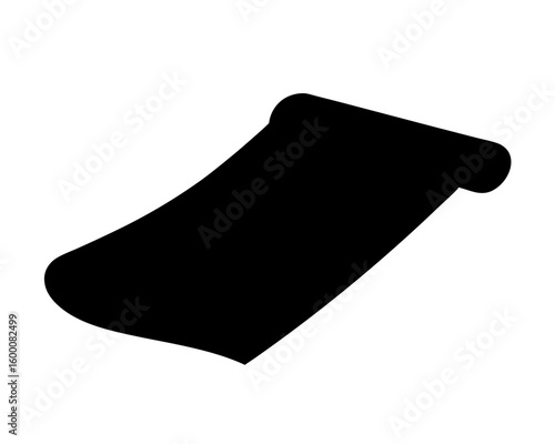 Black Scroll Silhouette Design on White Background, Ideal for Crafts and Decor