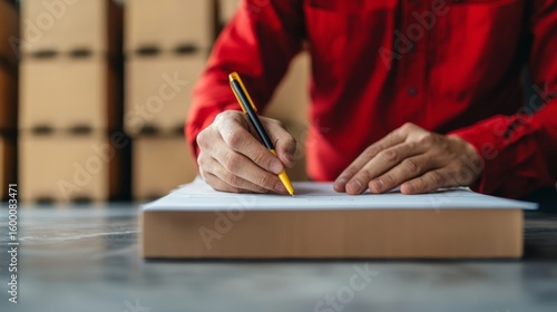 Export and import Filing Arrangement of Shipping concept, Efficient Cargo Agent Ensuring Precision in Customs Form Preparation for Container Shipment Export Documentation Process