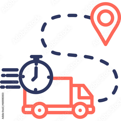 Road Transport line color icon