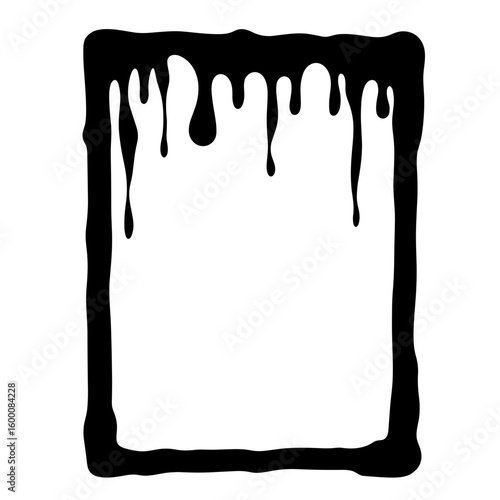 Dripping blood silhouette frame – Halloween horror symbol, copyspace