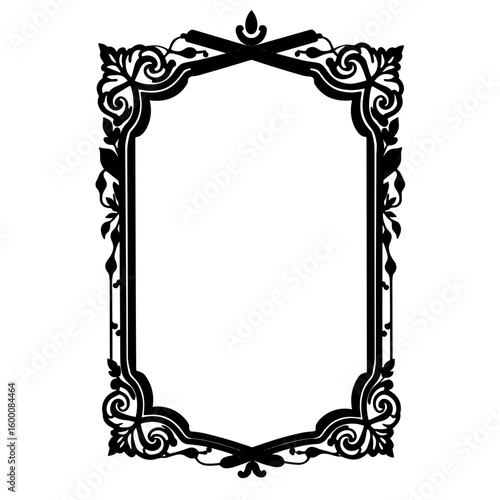 Decorative rectangular frame silhouette – Elegant design, copyspace