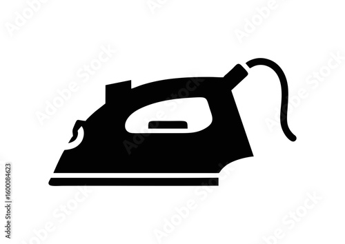 Iron illustration in minimalistic style on white background with copy space
