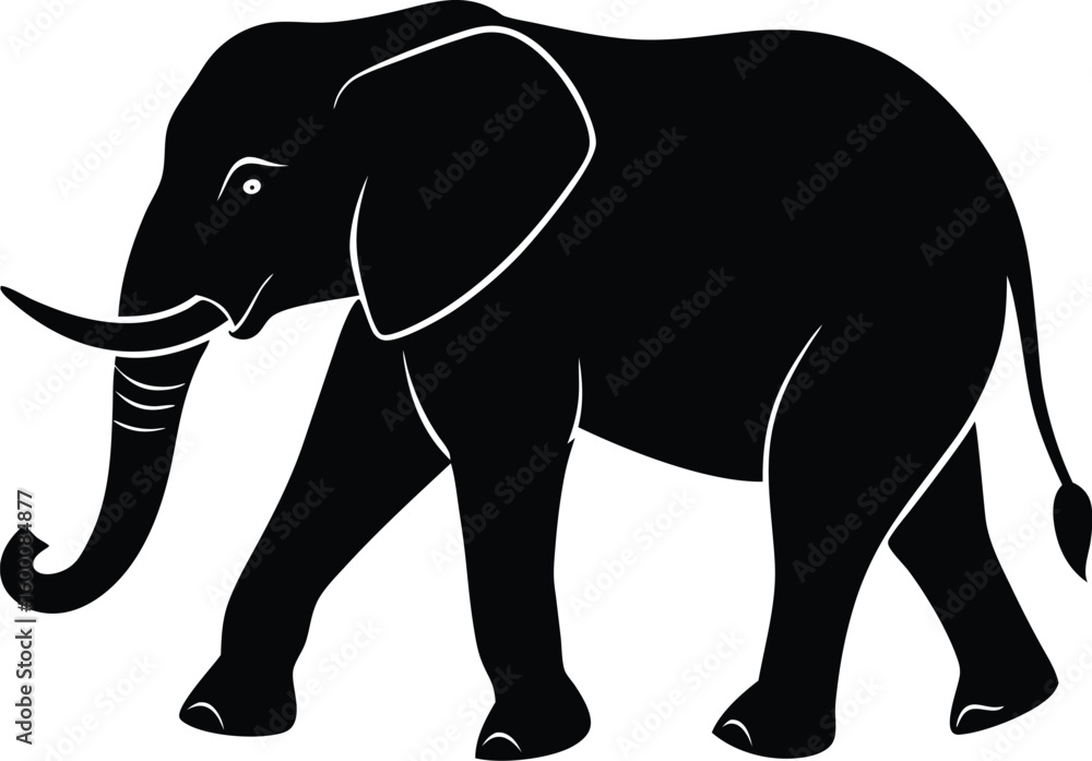 Fototapeta premium Majestic Silhouette of an African Elephant in Full Stride new 2025 trendy