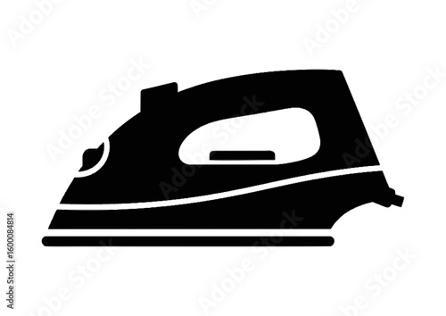 Iron illustration in minimalistic style on white background with copy space
