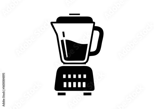 Blender illustration in minimalistic style on white background with copy space