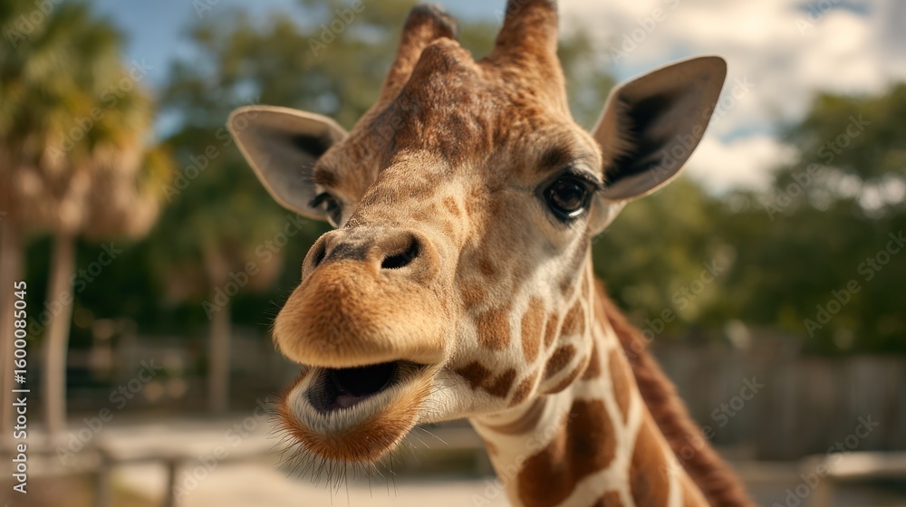 Naklejka premium Giraffe portrait wildlife photography