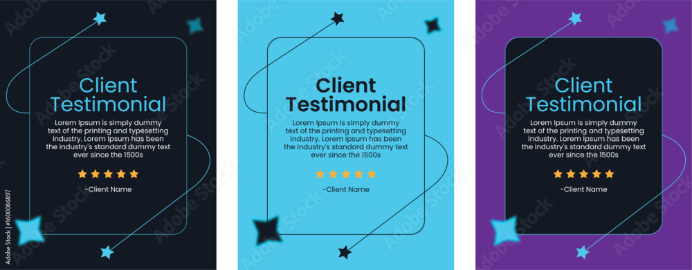 Naklejka premium Customer feedback testimonial social media post web banner template Bundle. Customer feedback review or testimonial social media post design