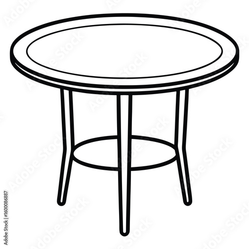 Simple stool illustration isolated on transparent background