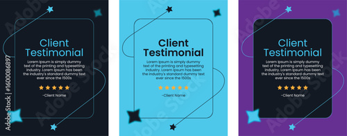 Customer feedback testimonial social media post web banner template Bundle. Customer feedback review or testimonial social media post design