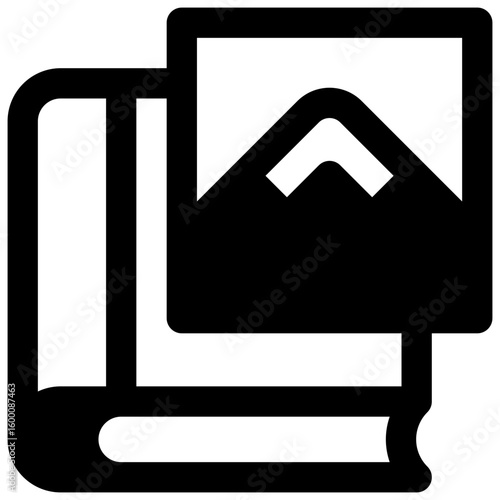 Scrapbooking. Outlined stroke vector icon with black-filled details.