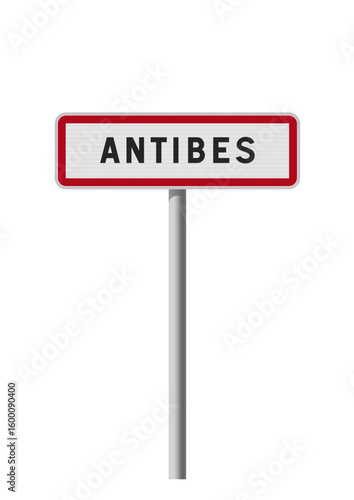 Panneau d'entrée de la ville d'Antibes (	Alpes Maritimes) en vectoriel