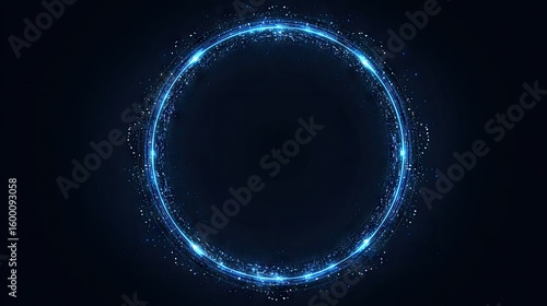 Circular frame of glowing light particles.