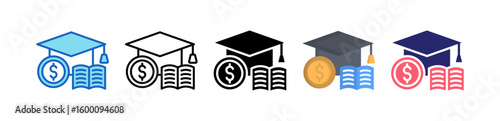 Scholarship Multiple Style Icon Set Collection.  