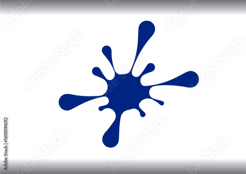 A vibrant blue ink splash vector illustration with star shapes, evoking a watery starfish design