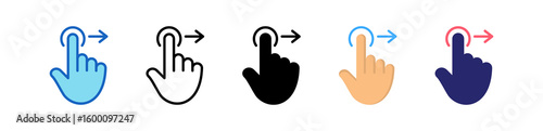 Hand Multiple Style Icon Set Collection.  