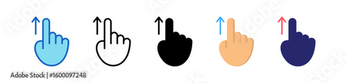 Swipe Up Multiple Style Icon Set Collection.  