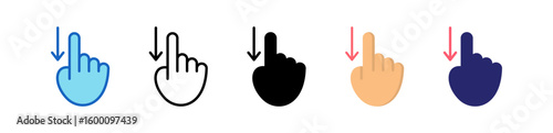 Swipe Down Multiple Style Icon Set Collection.  